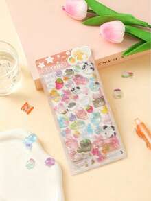 1Pc Simple Relief Rabbit Animal Octopus Dolphin Cute Cartoon Crystal Sticker Decoration Water Cup Backpack Card Notebook Fashionable Personalized Sticker - Multicolor - View 10