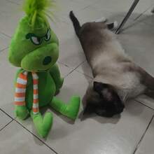 Muñeco de peluche, VERDE, navideño, bufanda, navidad, temporada, adorno pelicula, para niños y adultos, 50 cm - Verde - Ver 4