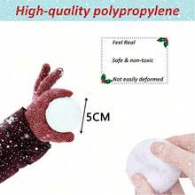 40个仿真雪球室内雪球大战套装，雪球沙滩玩具球，亲子互动雪球大战，适合室内外玩耍 - 干净卫生，随时可玩，圣诞节/冬季假日逼真仿真雪球投掷游戏，圣诞树装饰 - 白色 - 查看 5