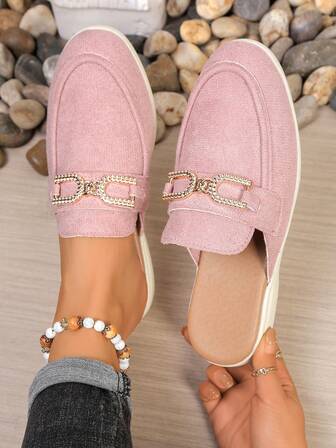 Mocasines de suela blanda para mujer talla grande, bailarinas casuales de slip-on, cómodas y versátiles mules planas