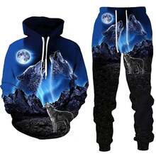 3D Printed Hoodie Set For Men, Autumn And Winter Casual Sweatshirt, Men's Sportswear Set, Fashionable Men's Clothing - 風格 - 查看 2