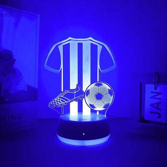 1pc 7-Color 3D Football Night Light, USB Powered Touch Switch, Suitable For Bedroom, Living Room Decor, A Nice Gift For Family And Friends