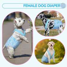 1pc Reusable Dog Diaper, High Absorbency Washable Dog Diaper With Strap, Suitable For Estrus, Urinary Incontinence In Golden Retrievers, Labradors, Boston Terriers And Other Medium/Large Dogs - Blue - View 7