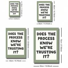 1件装（带框/不带框）“过程是否知道我们信任它”文字帆布海报，励志名言，学院风墙面艺术印刷品，极简主义多巴胺装饰画，适用于宿舍、客厅、卧室、现代家居装饰 - 彩色 - 查看 7