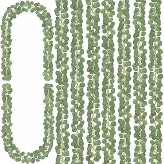 12 Pack Eucalyptus Garland Artificial Greenery - 84FT Fake Eucalyptus Vine With Leaves For Wedding/Party Decor, Table Runner, Fireplace Mantle, Bedroom Wall, Spring Home Decor