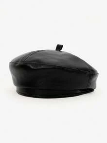 1pc Retro Distressed PU Beret Hat, Versatile Fashion Artist Cap, Suitable For Autumn/Winter Outdoor & Daily Wear,Summer,Beach,Holiday - Multicolor - View 5