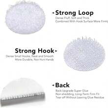 500/1000 piezas Grandes 0.59 pulgada Puntos adhesivos fuertes de gancho y bucle, cinta de gancho y bucle con dorso adhesivo para organización de aula, oficina, hogar y manualidades - Blanco - Ver 4