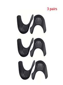 1 par/3 pares de protetores antirrugas para biqueira de calçados esportivos, disponíveis em branco e preto, com protetores antirrugas para evitar vincos em calçados esportivos e tênis, leves e duráveis, confortáveis e respiráveis para meninas