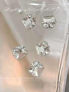 10pcs Crystal Rhinestone Nail Art Decorations, Luxury French Style Alloy Nail Jewelry, Shiny Nail Accessories Nails Nail Supplies - Multicolor - View 13