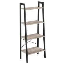 VASAGLE - ULLS44MB 4-Tier Storage Shelving Unit, Bookcase With Steel Frame, Raw And Black - Beige - View 10