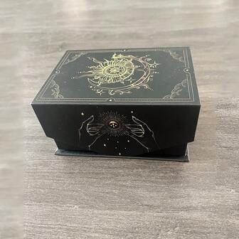 1 pieza Caja de almacenamiento magnética para tarjetas de tarot, caja de joyería, pequeño contenedor para suministros de fiesta de Ramadán