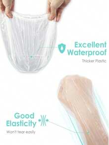 100pcs/50pcs/10pcs Disposable Shower Caps For Women, Waterproof And Oil-Proof, Bathing Hair Cover, Home Use, Hair Treatment, Hair Dye, Plastic Shower Cap, Extra Large & Thick - Multicolor - View 4