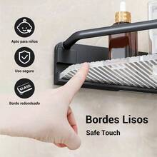 2 PCS Estante de Almacenamiento de Esquina Juego de Organizador de Ducha de Gran Capacidad Sin Taladro, Esquinero para Bao, Cocina y JabonerasGris - gris - Ver 4