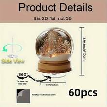 Globo di neve 2D piatto, ruotabile a 360°, con scena incantevole di una foresta invernale, fiocchi di neve delicati e illuminazione calda - in poliestere, senza elettricità necessaria - adatto per decorazioni natalizie domestiche o come regalo unico, decorazione natalizia, decorazione per la stanza delle vacanze, stile decorativo classico, 2D piatto