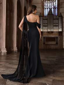 Designorientiertes Diamant-Strass-Verzierungskleid für Damen, funkelndes Abendkleid mit heißem Bohrdekor für Dinner, Cocktail, Charity-Abschlussball, Party, ärmellos, asymmetrischer Ausschnitt, schlanke Maxi-Kleider