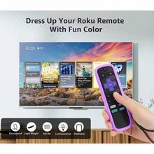 AWYY2Pack Case For Roku Remote Universal Protective Controller Sleeve For Roku TV Remote With Lanyards Glow Blue Purple - GlowBlueandGlowPurple - Xem 2