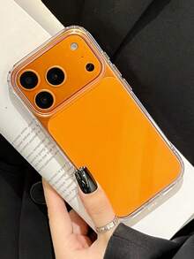 Simple Solid Color Shockproof Phone Case Compatible With IPhone 17 ProMax 17Pro 17 16 15 Pro Max Fashion Cute Candy Color Cover - Orange - View 6