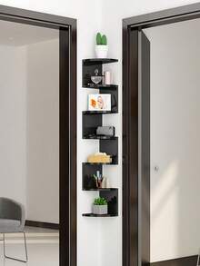 Corner Wall Shelf - 5-Tier Semi-Circular Foam Board Organizer, Space-Saving Wall-Mounted Storage For Books/Plants/Decor, No-Drill Lightweight Corner Shelves For Bedroom/Living Room - White - View 9