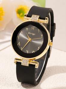 1pc Women's Fashionable Round Quartz Watch, Multi-Function Round Dial, Suitable For Daily Wear, Formal Events And Other Occasions, Decorative For Wrist - Black - View 19