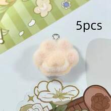 5/10个装植绒猫爪树脂吊坠 - 可爱卡通彩色猫爪吊坠，可作钥匙扣、项链、手链、DIY耳环、手机挂绳及DIY手工饰品制作材料，猫咪配饰，手机挂饰，趣味设计，柔软质感 - 彩色 - 查看 7