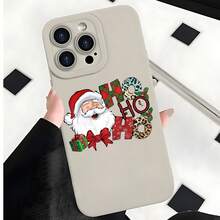 2026 nueva funda de teléfono esmerilada, funda de teléfono diseño navideño de Santa Claus Ho Ho Ho para  17 15 Pro Max  17 14  17 13  17 12  Galaxy S23 S22 S21 S20 funda protectora para teléfono funda de pareja regalo para novio novia regalo de vacaciones - Blanco antiguo - Ver 2