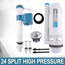 Toilet Cistern Dual Push Button Flush Valve Replacement Siphon Repairs Kit - Multicolor - View 11