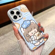 Funda para teléfono con diseño de oso chef y pan, compatible con  17,  16 Pro Max,  15 Pro Max,  13 y  12. Fabricada en TPU, ofrece protección contra caídas y golpes. Es una excelente opción para regalar a familiares, amigos, seres queridos, novios o novias, y también como regalo de Navidad.,fundas para celular,fundas de celular,funda de celular,fundas graciosas,fundas para celulares,fundas de ,fundas  11, 13,fundas para  14,case - Azul - Ver 5