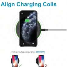 Charger Nirkabel 15W Maksimum, Alas Pengisian Daya Nirkabel Cepat yang Kompatibel dengan iPhone 16/15/14/13/12/SE/11/11 Pro/XS Max/XR/X/8 dan Galaxy S23/S22/Note - Putih - View 6