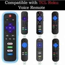 AWYY2Pack Universal Remote Cover For Roku TV Silicone Protective Controller Sleeve For Roku Express 4K+ 2021 Roku Streaming Stick+ Roku  Hisense Case With Lanyards Glow BlueandRose Red Not Glow - GlowBlueRoseRed - Xem 2