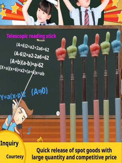 Puntero de varilla extensible/Varilla de extensión para libros de lectura infantil/Varilla de dirección de gran tamaño para maestros. Varilla de enseñanza, utilizada en la educación familiar, utilizada para la escucha repetida