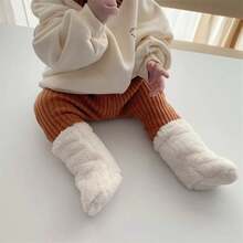 1 Pair Infant Plush Leg Warmers, Baby Boys Girls Winter Warm Coral Fleece Non-Slip Floor Leg Warmers - Multicolor - View 6