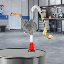 208.2升/55加仑铝制旋转手动桶泵 - 适用于5至55加仑油桶，可用于泵送机油和汽油 - 防锈可拆卸旋转桶泵，燃油输送设备，符合人体工程学的手柄设计，铝合金结构