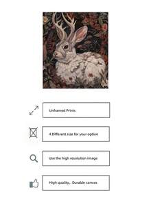 1 buc. Imprimeu artistic Jackalope fără ramă, poster cu animale academice întunecate, pictură magică cu iepure de pădure, decor de perete estetic gotic fantastic, potrivit pentru sufragerie, dormitor, cămin, cadou de ziua de naștere, poster distractiv, decorare cameră dormitor - Multicolor - Vizualizare 5