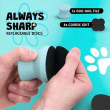 1pc Wooden Pet Nail File, Dog Grooming Tool, Detachable Paw Grinder, Nail Clipper, Refillable Grinding Material