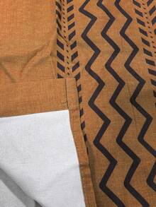 Plus Size Men's Retro Bohemian Geometric Pattern Printed Button-Down Short Sleeve Shirt - Brown - View 8