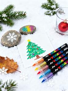 12/24/48/60/72/120/200 Colors Professional Artist Pen Set - Dual Brush Art Markers, Flexible Brush & Fine Tip Sketching 168 Colors Soft Tip Free Press Painting Doodle Overlay Pen Straight Liquid Acrylic Marker For Stone, Glass, Ceramic, Easter Eggs, Metal, Wood, Waterproof Great Gift For Family And Friends! - Multicolor - View 7
