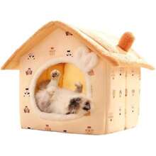 Genérico Cat Cave Bed - Enclosed Pet Nest with oft Plush Interior, Warm leeping pace for Cats and mall Dogs, Anti-lip Base with Cushion, Indoor helter for Winter Comfort and Restful Pet leep(Yellow S) - Multicolor - Ver 2