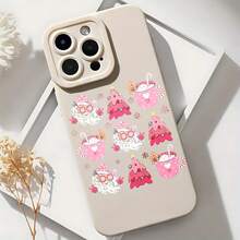 2026 nueva funda de teléfono esmerilada, funda de teléfono con impresión de Papá Noel navideño, árbol de Navidad rosa y taza de chocolate caliente para  17 15 Pro Max  17 14 Pro  17 13  Galaxy S23 S22 S21 protector de teléfono funda de pareja regalo para novio novia regalo de vacaciones - Negro - Ver 6