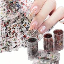 10 Rolls Flower Nail Foil Transfer Sticker Kit Ink Painting Pattern Nail Foil Sheets Foil Nail Art Decals Spring Nail Foil Transfer Stickers Foil Nail Wraps Foil Nail Art - 古典元素-03 - 查看 9