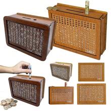 New Wooden Money Box Reusable Handmade Money Saving Box Crafts With Saving Money Goals Counter Coin Tray Storage Case Children - Multicolor - View 2