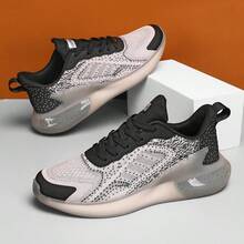 Zapatos casuales para hombres de alta calidad y marca nueva, con diseño de malla transpirable y parches, con un diseño ligero, color blanco, de moda, inspirados en zapatillas de correr - Negro - Ver 3