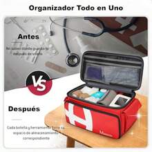 Mancro Bolsa de Primeros Auxilios Vacia Botiquin de Emergencia Portatil con Multiples Bolsillos y Organizador para Paramedicos Viaje Camping y Hogar Rojo - como en la foto - Ver 6