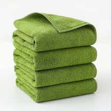 4条装绿色厨房抹布，长方形吸水毛巾，多功能清洁布，防水防污，家居必备，四季皆宜 - 綠色 - 查看 8