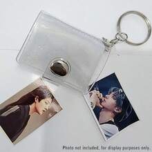 1pc/2pcs Mini Glitter Transparent Photo Album, 16 Capacity, With Keychain, 1 Inch Pocket Insert Style ID Photo Album, Minimalist & Elegant Student Portable Photo Album - Clear - View 11