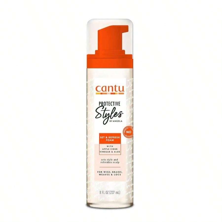 Cantu Protective Styles By Angela Set &Amp; Refresh Foam With Apple Cider Vinegar &Amp; Aloe, 8 Ounce - White - View 1