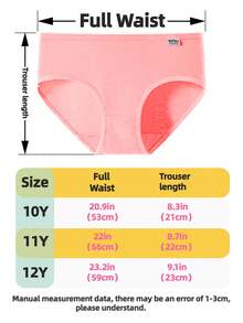 12pcs/Pack Random Color Girls' Stretchy Comfortable Panties, Cute Candy Color Fashion Underwear For Girls - Multicolor - View 8