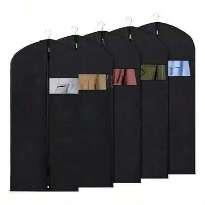 YA-5pcs Protector de Ropa Colgante Fundas para Ropa AntiPolvo y Transpirable Bolsas de Ropa Colgante Portatraje Bolsas Cubrepolvos para Vestidos Trajes Faldas Abrigos 60 x 100cm Negro196