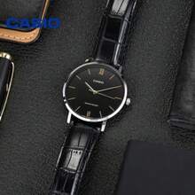 CASIO Men's Watch 46mm, Silver Dial & Black Leather Strap, Slim 8.2mm Design, All-Purpose Dress Watch MTP-VT01L-1B - one-size - View 5