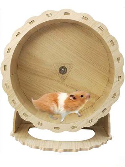 Trähjul för hamster/Lite löphjul för husdjur/Hamsterleksak/Golvstående hamsterhjul/2-i-1 väggmonterat + upprätt/Tyst hamsterhjul/Gerbil-hamsterhjul, Tyst design, Halkfri träningsleksak, Aktivitetsleksak för små husdjur, Hamsterleksak mot tristess, Vattentät och mögelresistent, Lätt att rengöra
