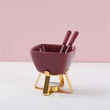 巧克力涂层套装，巧克力浸涂，甜点盛装，装饰盘，优雅呈现，不粘材质，光滑表面，涂层碗，巧克力加热器 - 彩色 - 查看 9